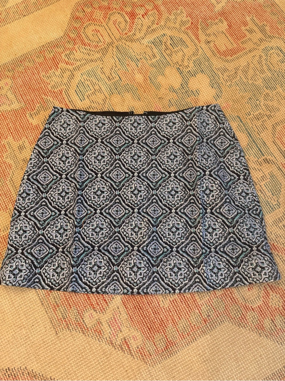 Gidget Blue Patterned Mini Skirt - Picture 2 of 5